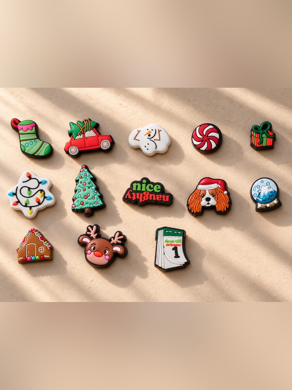 CROCS Kids Holiday Shoe Charms - Red, Green, White, Black, Brown